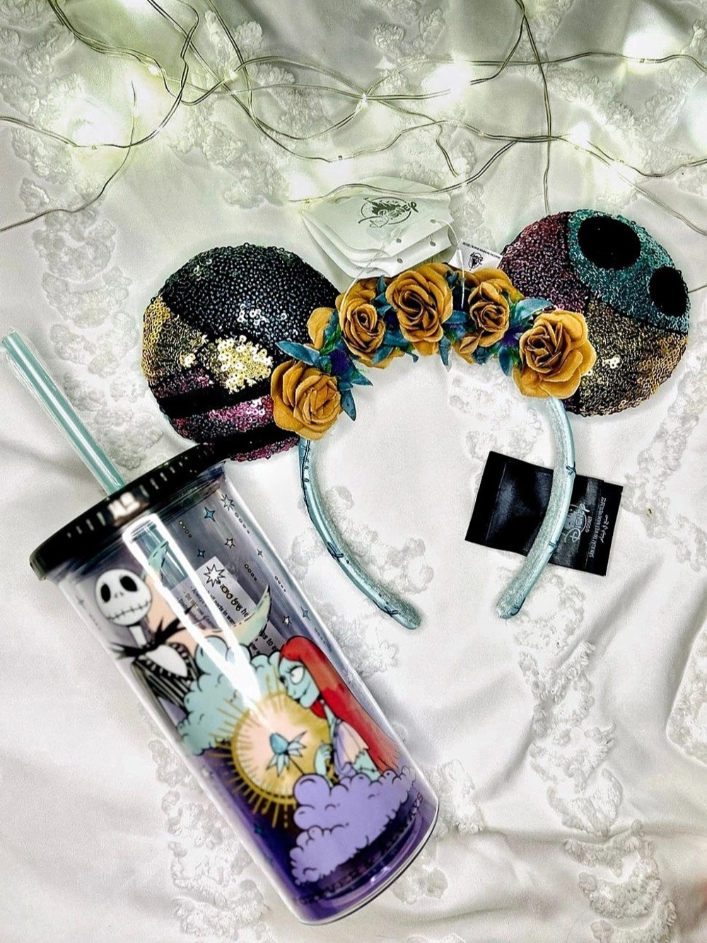 Disney parks Sally mickey ears with nightmare before Christmas travel
Cup